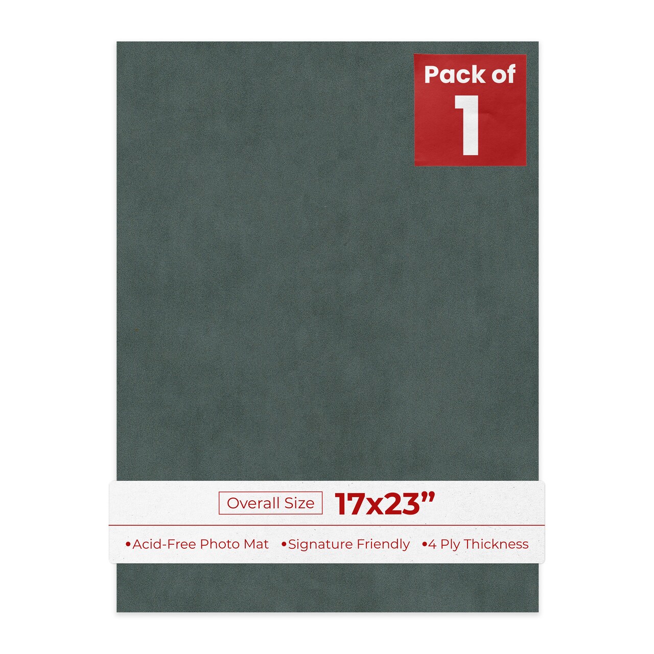 Dark Grey Suede 17x23 Uncut Mat Board - Blank Sheets, No Opening